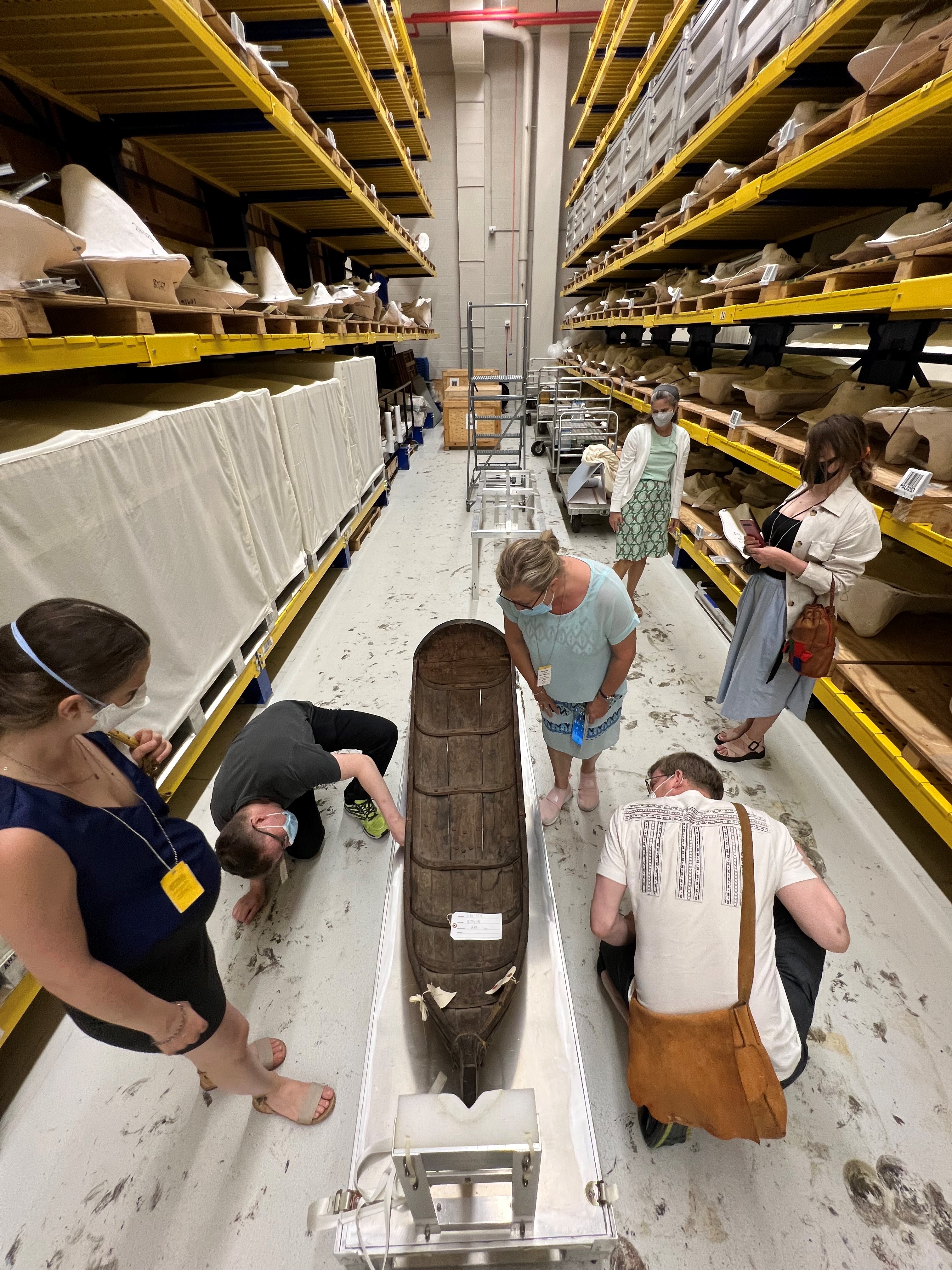 Project members observe objects for digitization at the Smithsonian Institution.